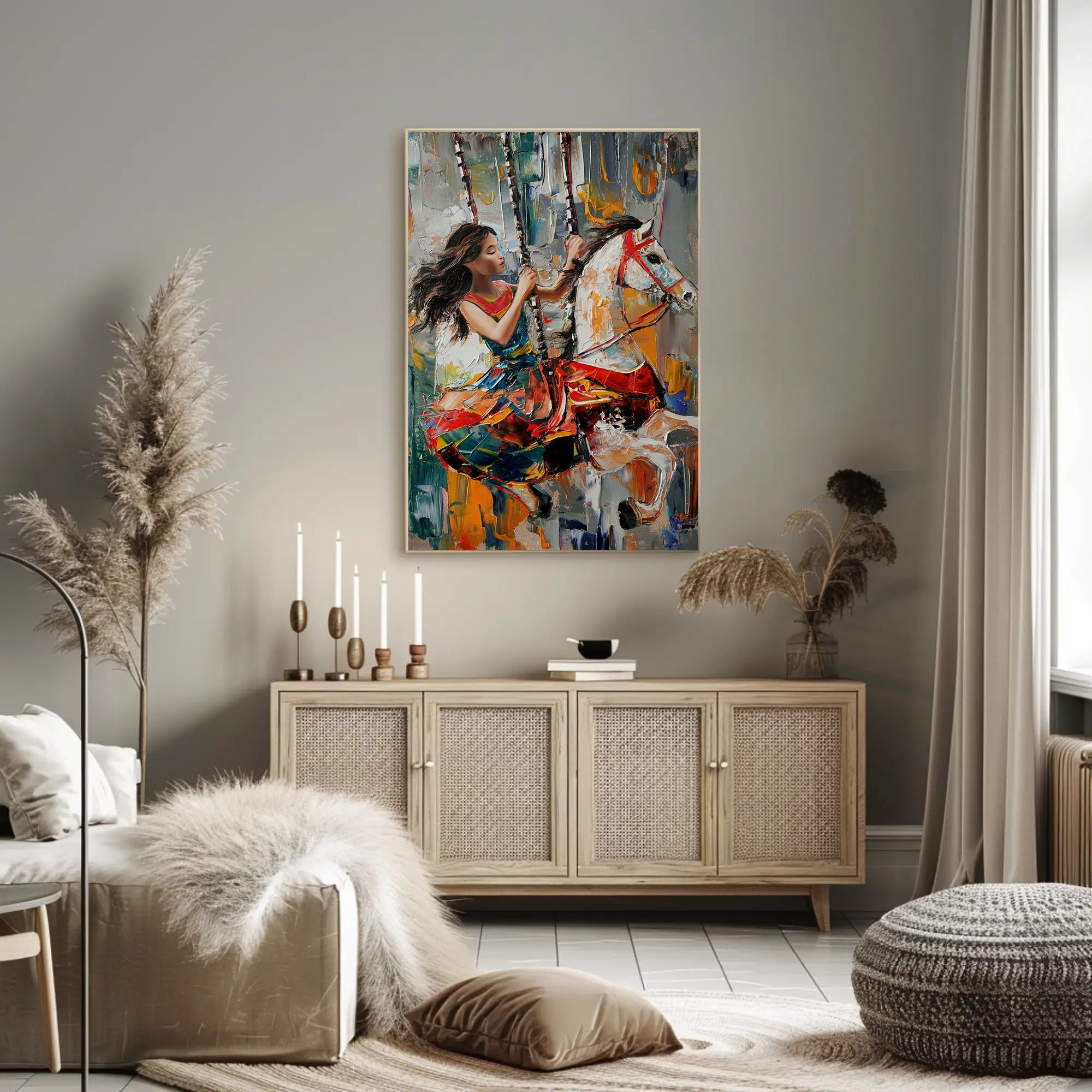 Colorful Carousel Delight: Abstract or Artistic Poster PosterGoat