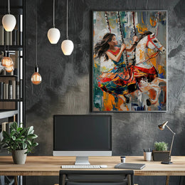 Colorful Carousel Delight: Abstract or Artistic Poster PosterGoat