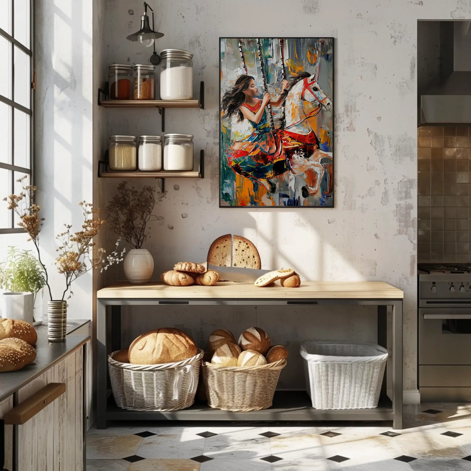 Colorful Carousel Delight: Abstract or Artistic Poster PosterGoat
