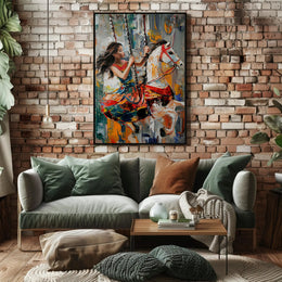 Colorful Carousel Delight: Abstract or Artistic Poster PosterGoat