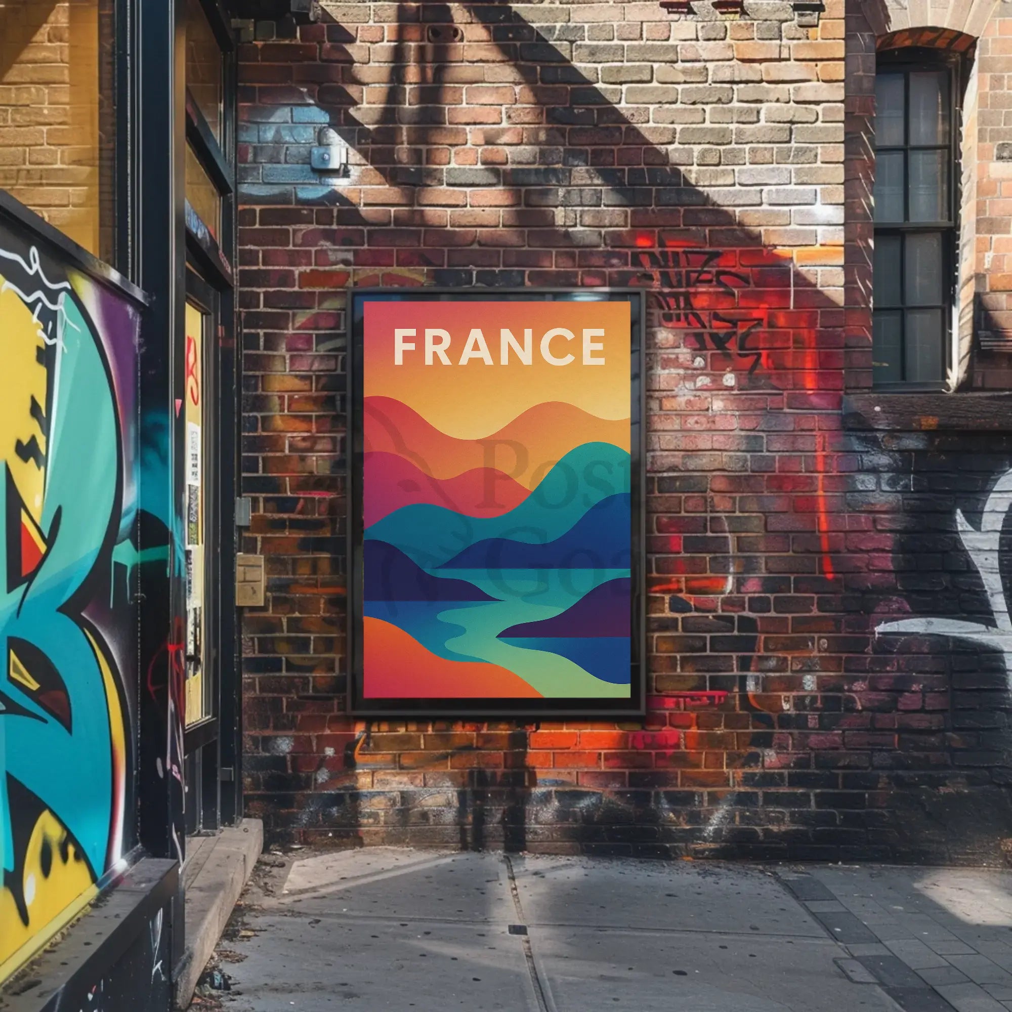 Colorful French Landscape Travel Poster PosterGoat
