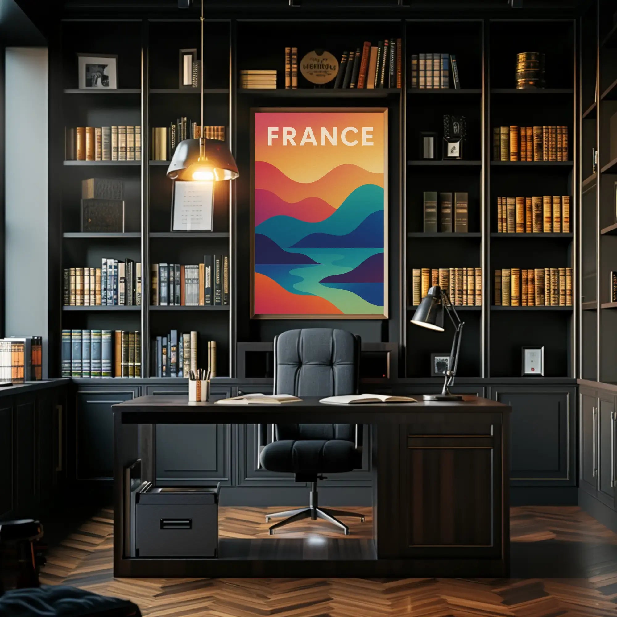 Colorful French Landscape Travel Poster PosterGoat