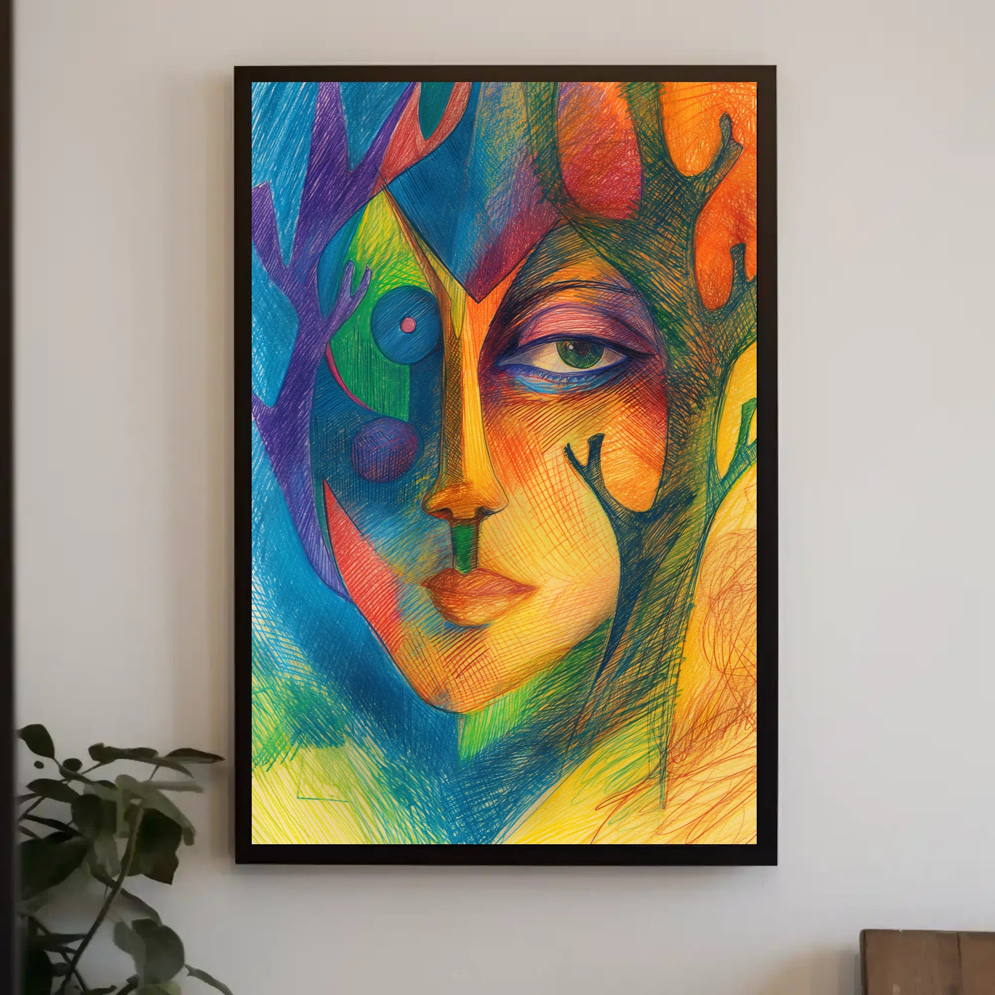 Colorful Fusion of Nature and Humanity Abstract or Artistic Poster PosterGoat