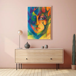 Colorful Fusion of Nature and Humanity Abstract or Artistic Poster PosterGoat