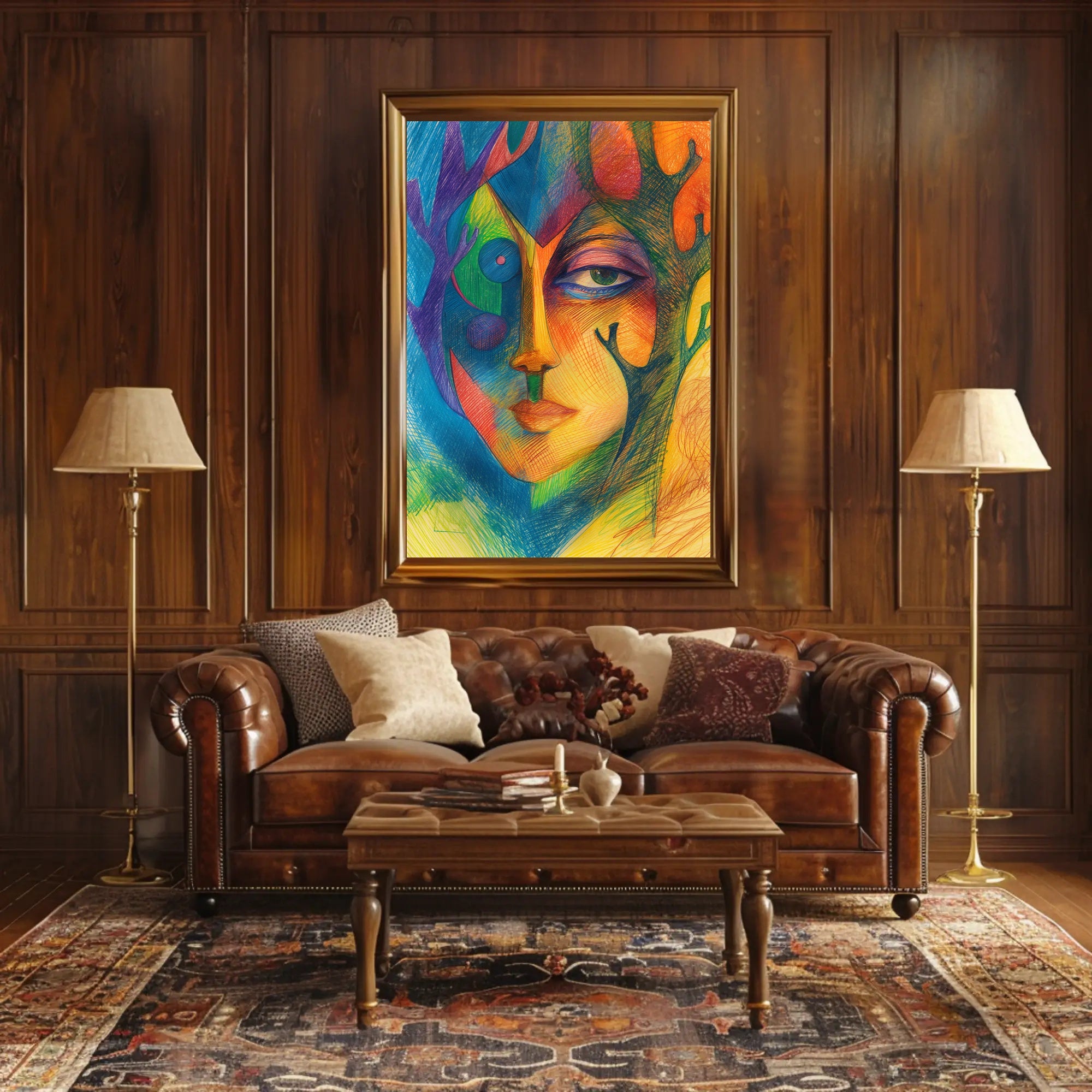 Colorful Fusion of Nature and Humanity Abstract or Artistic Poster PosterGoat