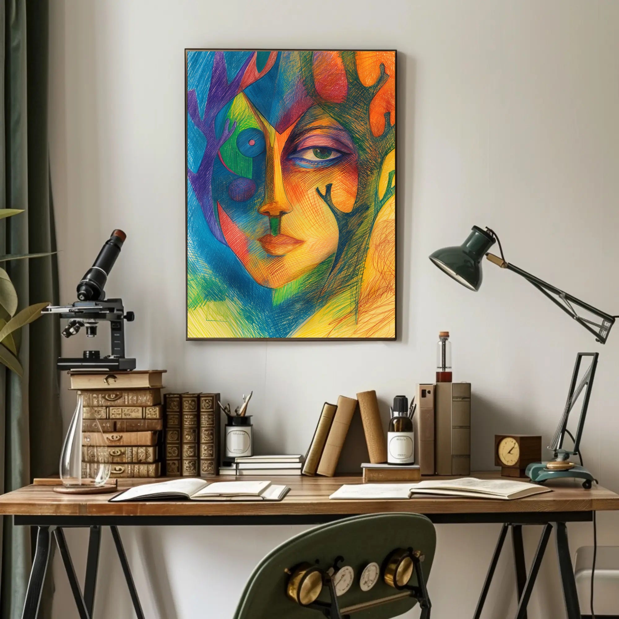 Colorful Fusion of Nature and Humanity Abstract or Artistic Poster PosterGoat