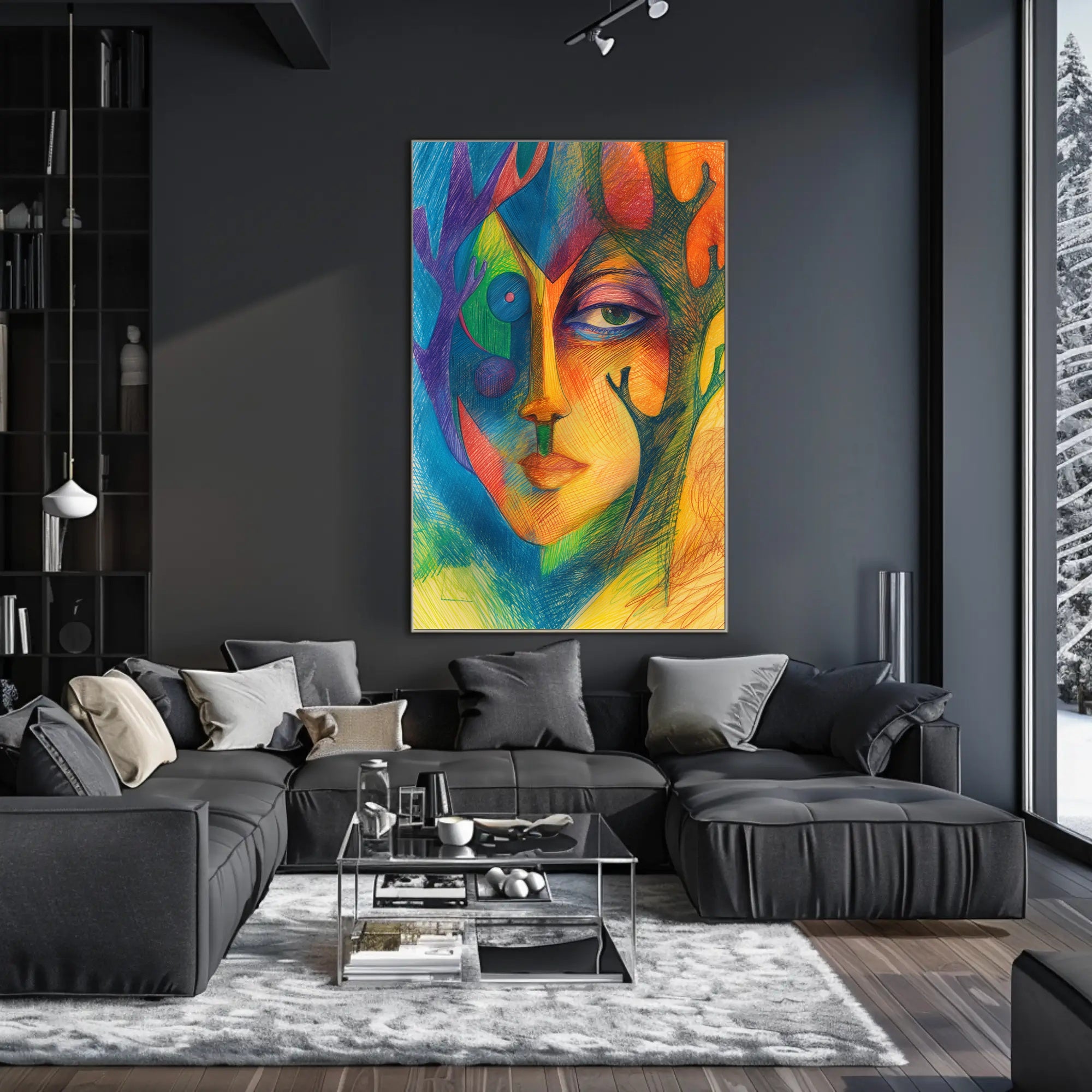 Colorful Fusion of Nature and Humanity Abstract or Artistic Poster PosterGoat