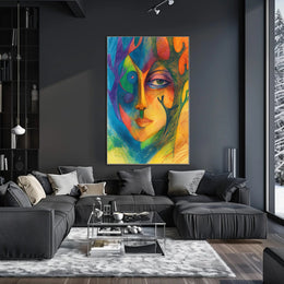 Colorful Fusion of Nature and Humanity Abstract or Artistic Poster PosterGoat
