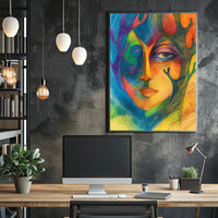 Colorful Fusion of Nature and Humanity Abstract or Artistic Poster PosterGoat