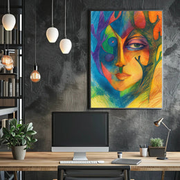 Colorful Fusion of Nature and Humanity Abstract or Artistic Poster PosterGoat