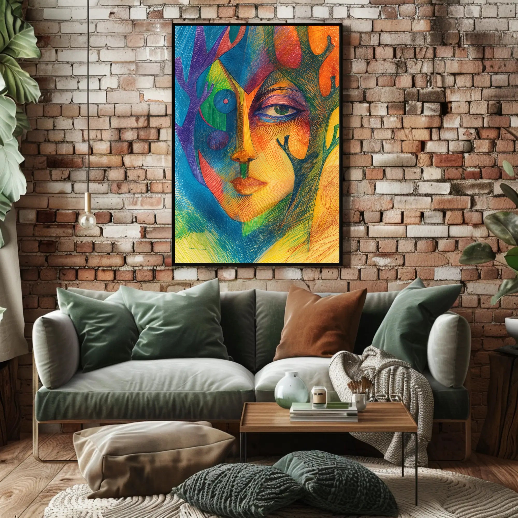 Colorful Fusion of Nature and Humanity Abstract or Artistic Poster PosterGoat