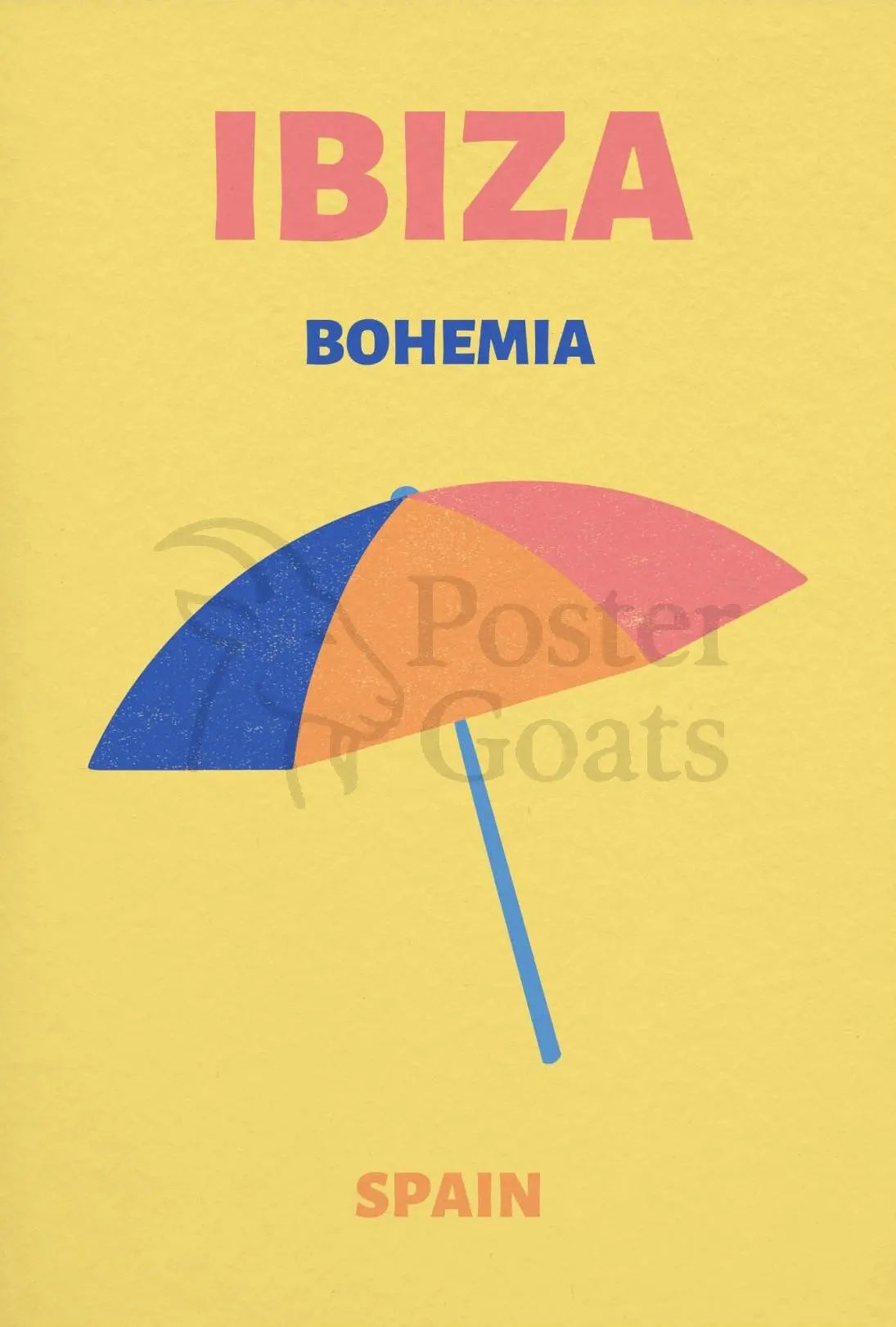 Colorful Ibiza Beach Vibes Summer Travel Poster PosterGoat