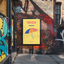 Colorful Ibiza Beach Vibes Summer Travel Poster PosterGoat