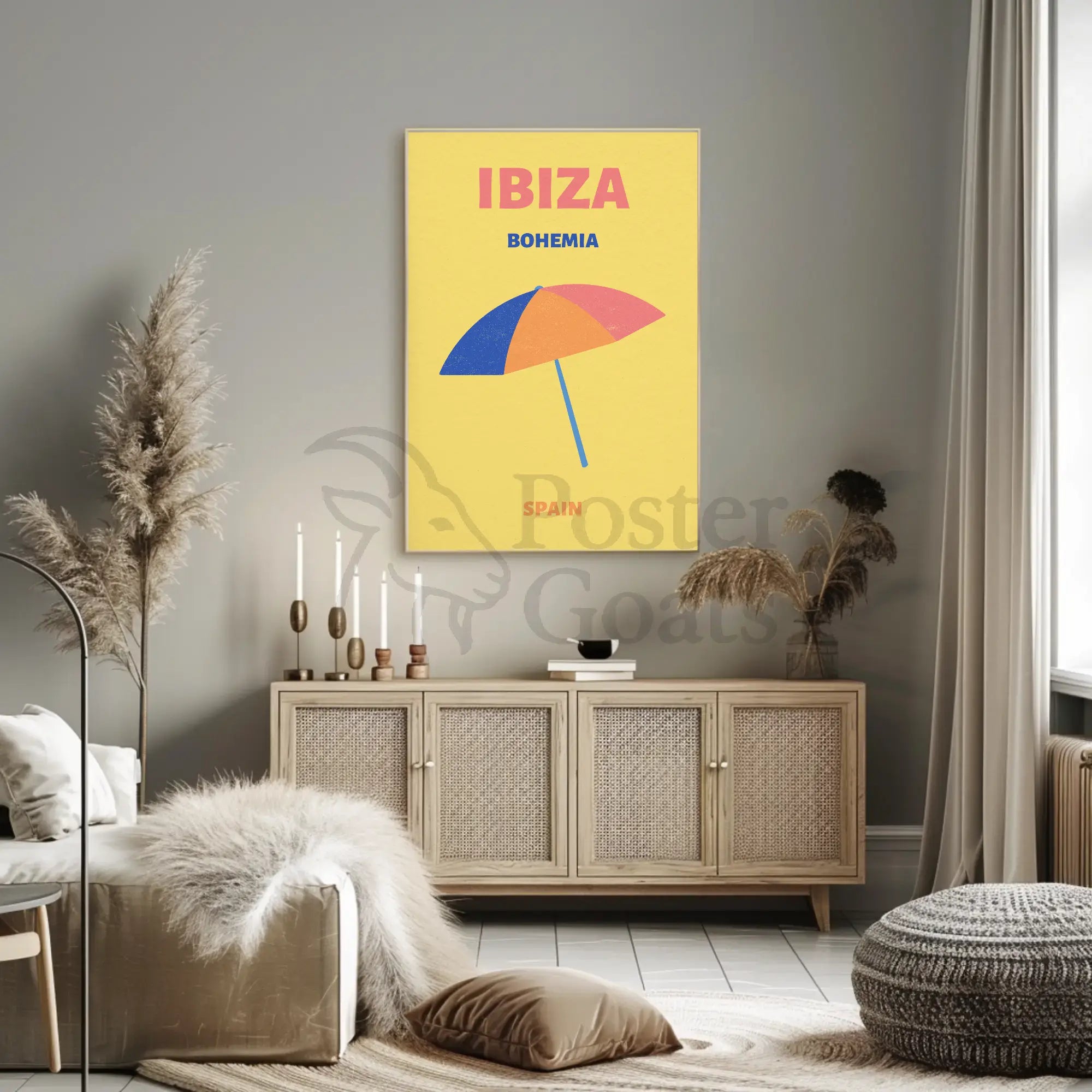 Colorful Ibiza Beach Vibes Summer Travel Poster PosterGoat