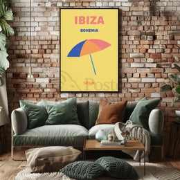 Colorful Ibiza Beach Vibes Summer Travel Poster PosterGoat