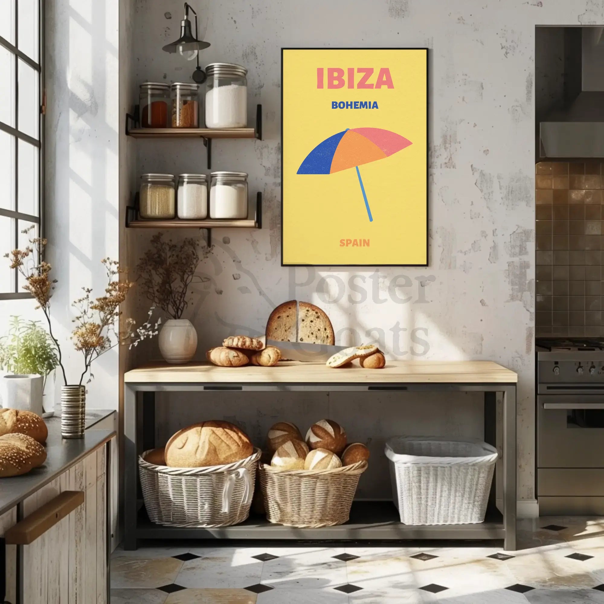 Colorful Ibiza Beach Vibes Summer Travel Poster PosterGoat