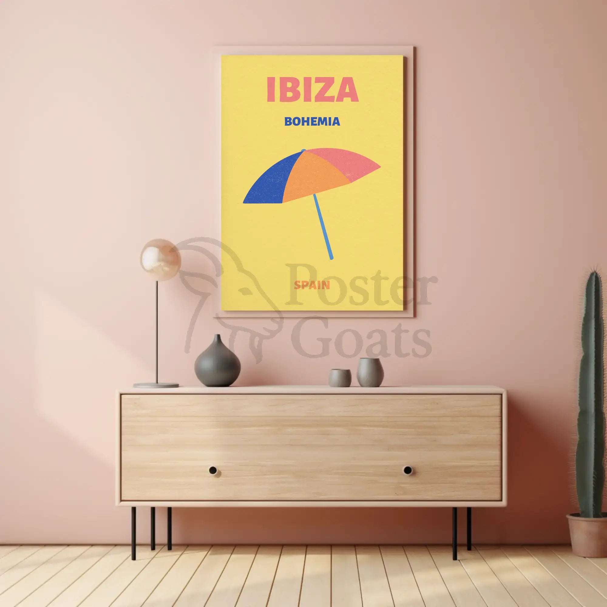 Colorful Ibiza Beach Vibes Summer Travel Poster PosterGoat