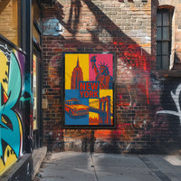 Colorful New York Icons Pop Art Travel Poster PosterGoat