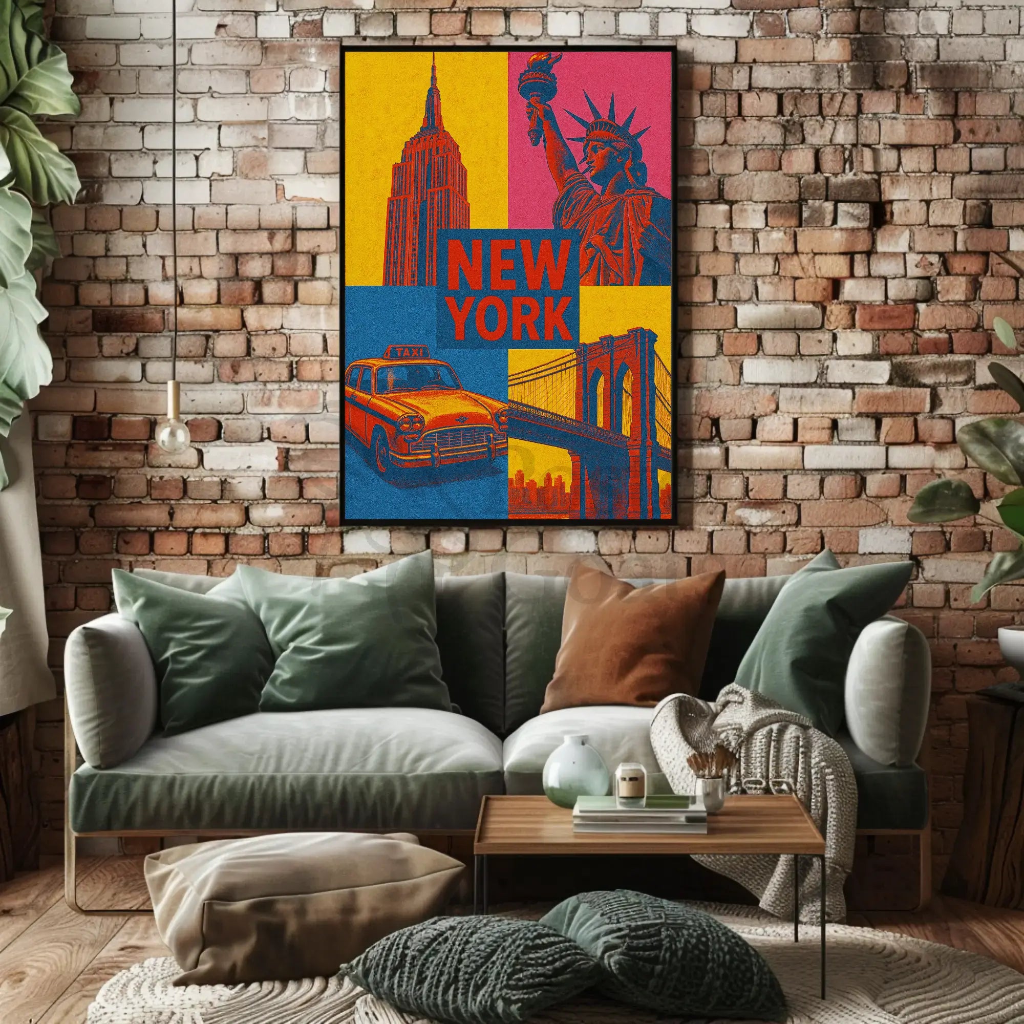 Colorful New York Icons Pop Art Travel Poster PosterGoat