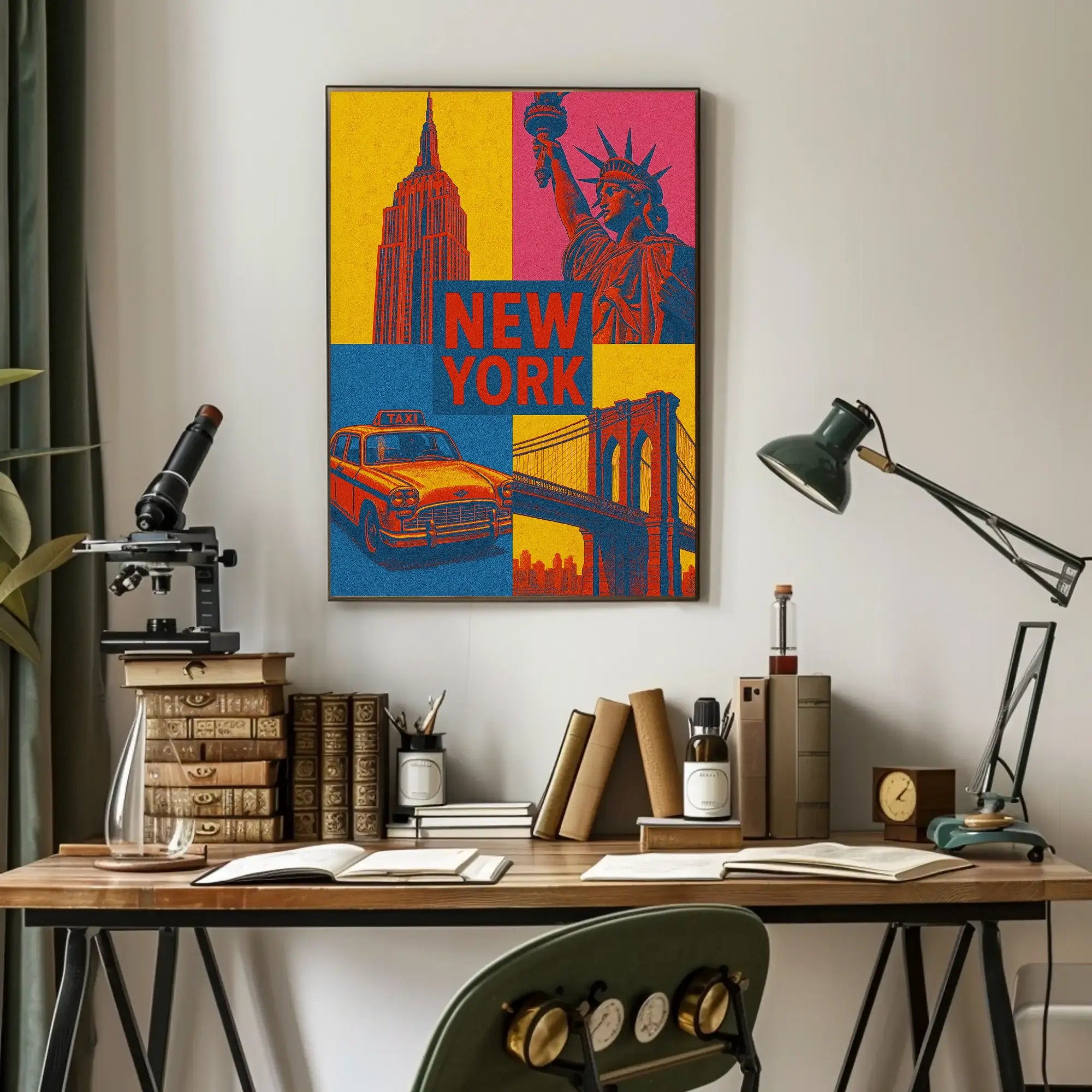 Colorful New York Icons Pop Art Travel Poster PosterGoat