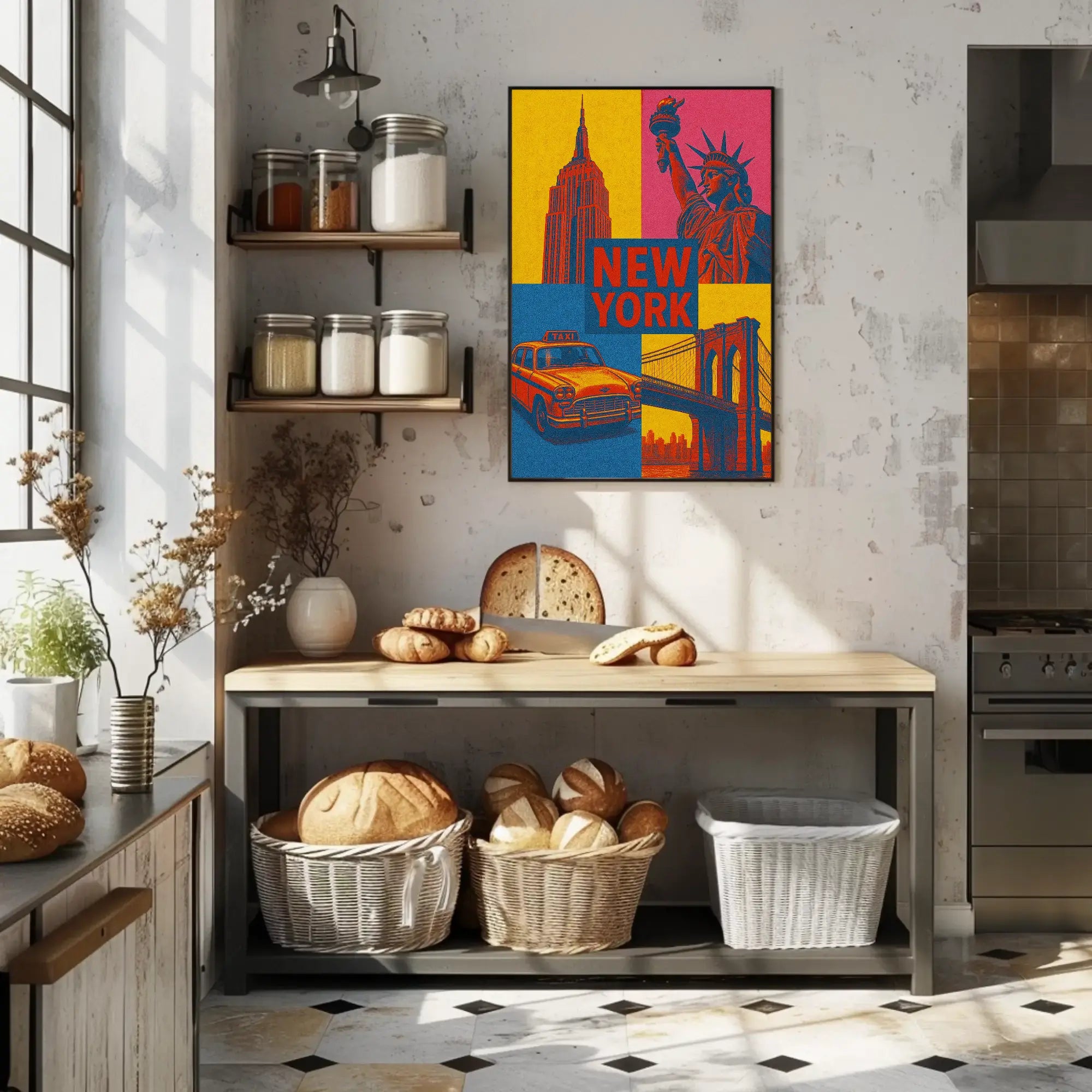 Colorful New York Icons Pop Art Travel Poster PosterGoat