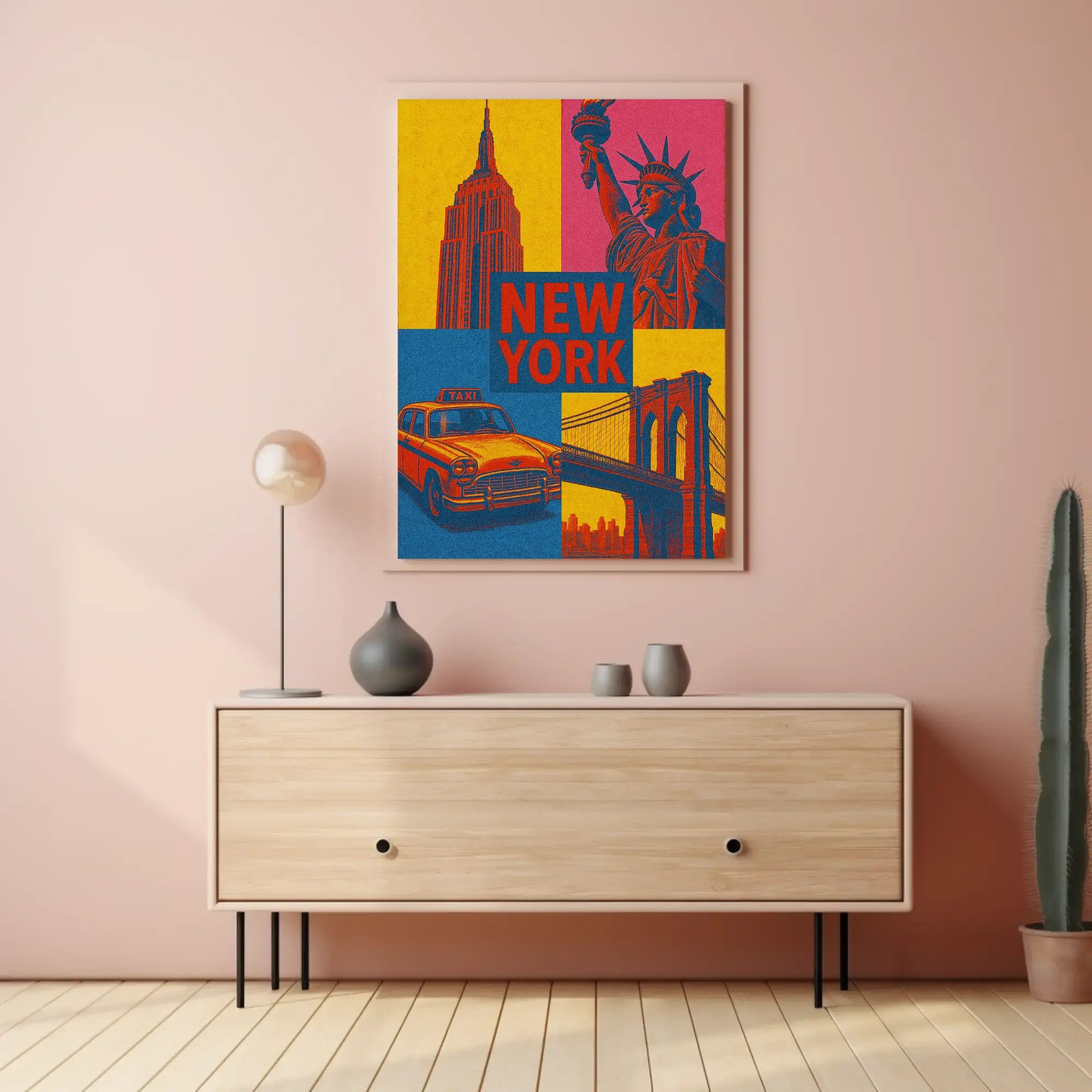 Colorful New York Icons Pop Art Travel Poster PosterGoat