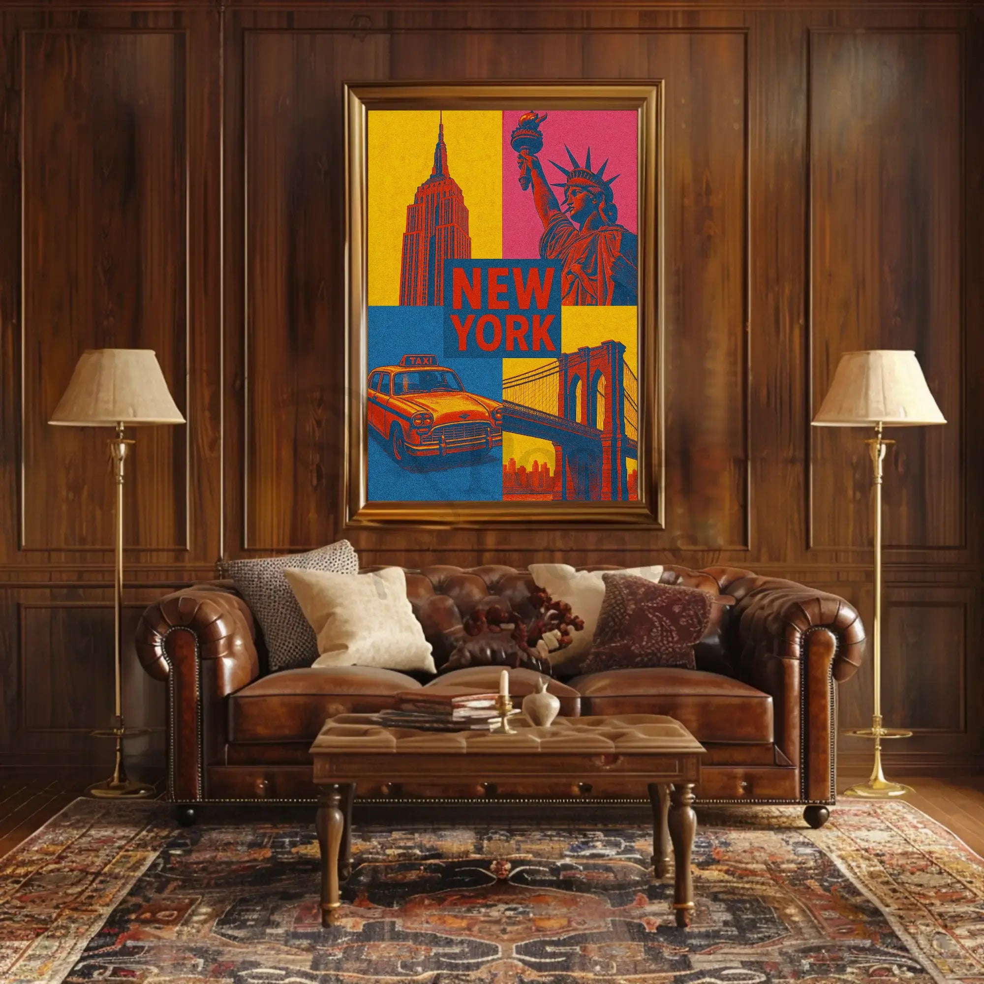 Colorful New York Icons Pop Art Travel Poster PosterGoat