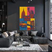 Colorful New York Icons Pop Art Travel Poster PosterGoat