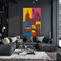Colorful New York Icons Pop Art Travel Poster PosterGoat
