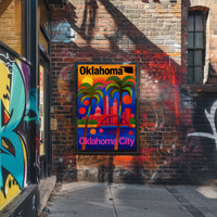 Colorful Oklahoma City Abstract Skyline Art Poster PosterGoat