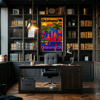 Colorful Oklahoma City Abstract Skyline Art Poster PosterGoat