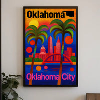 Colorful Oklahoma City Abstract Skyline Art Poster PosterGoat