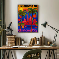 Colorful Oklahoma City Abstract Skyline Art Poster PosterGoat
