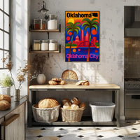 Colorful Oklahoma City Abstract Skyline Art Poster PosterGoat
