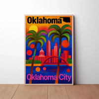 Colorful Oklahoma City Abstract Skyline Art Poster PosterGoat