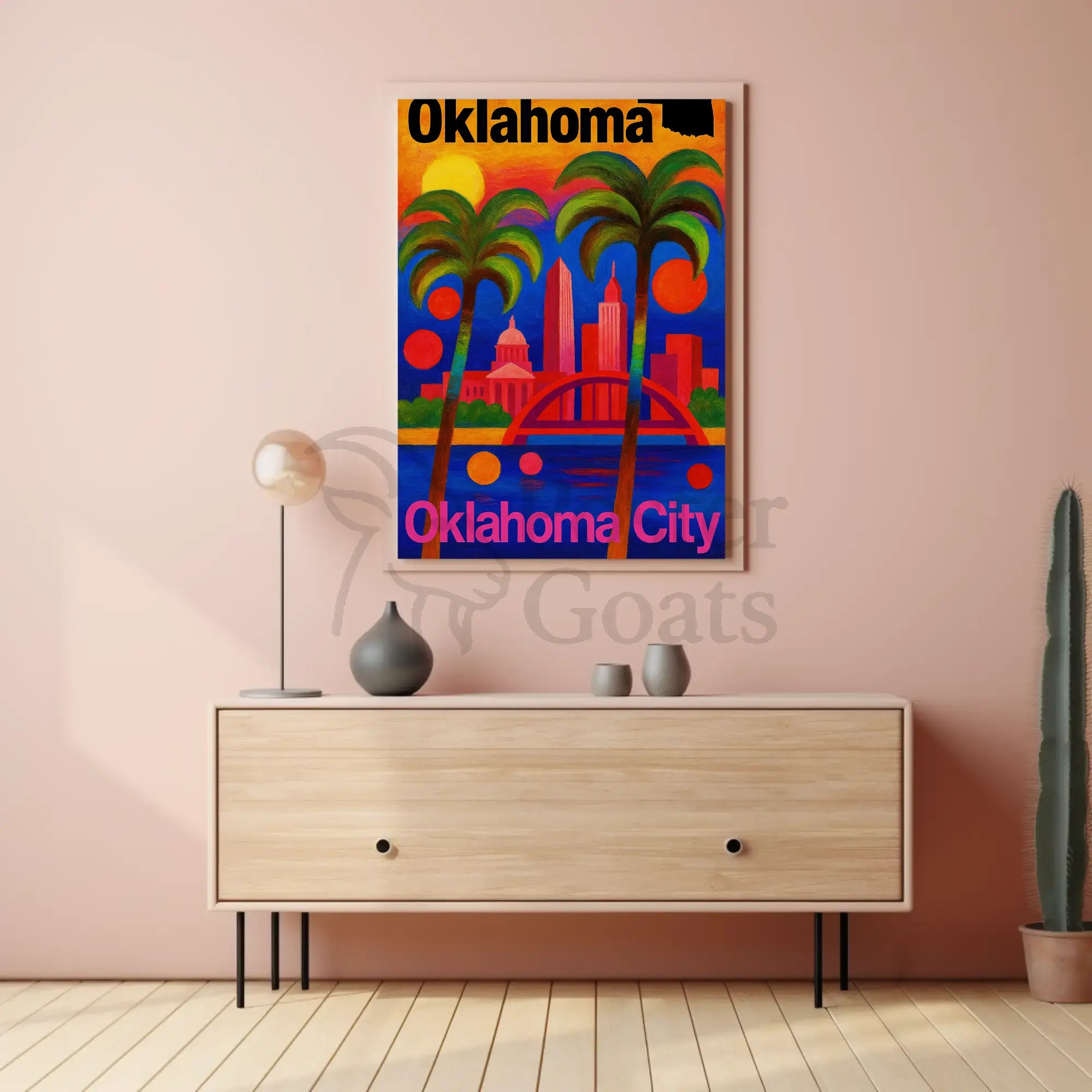 Colorful Oklahoma City Abstract Skyline Art Poster PosterGoat