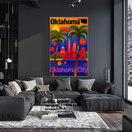 Colorful Oklahoma City Abstract Skyline Art Poster PosterGoat
