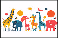 Colorful Safari Animal Adventure Poster PosterGoat