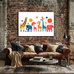 Colorful Safari Animal Adventure Poster PosterGoat