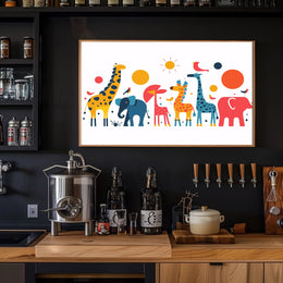 Colorful Safari Animal Adventure Poster PosterGoat