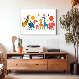 Colorful Safari Animal Adventure Poster PosterGoat