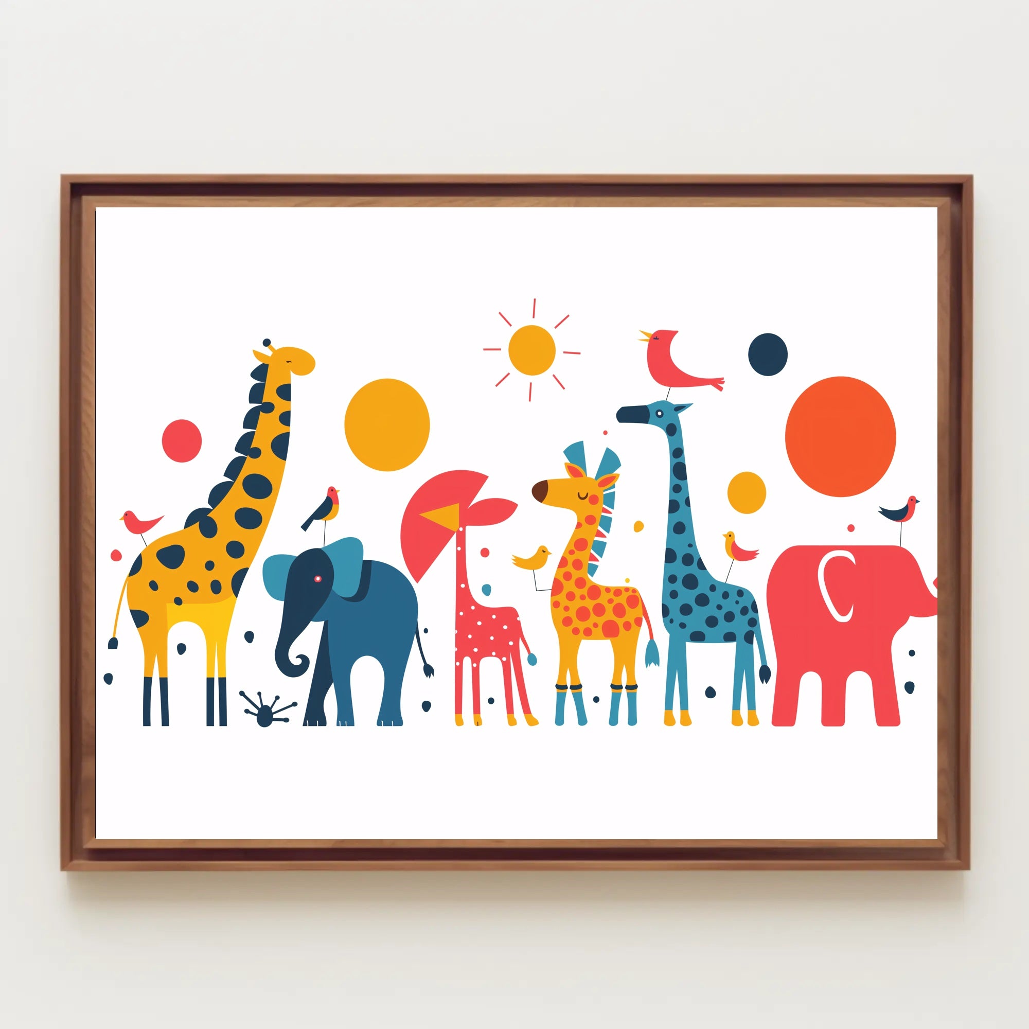 Colorful Safari Animal Adventure Poster PosterGoat