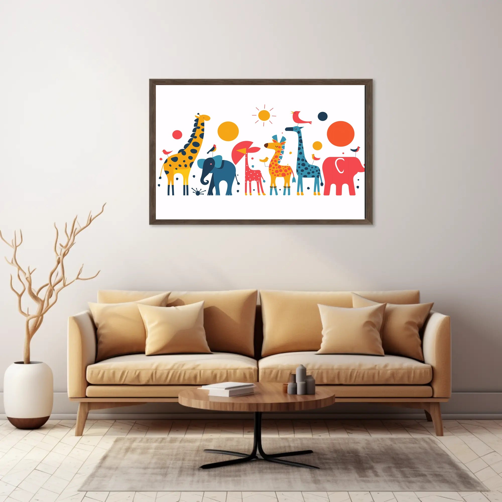 Colorful Safari Animal Adventure Poster PosterGoat