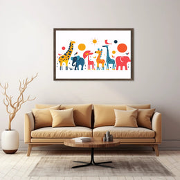 Colorful Safari Animal Adventure Poster PosterGoat