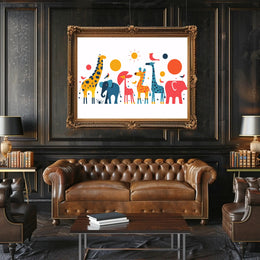 Colorful Safari Animal Adventure Poster PosterGoat