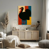 Colorful Turkey Art Celebrates Autumn and Harvest Animal Poster PosterGoat