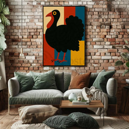 Colorful Turkey Art Celebrates Autumn and Harvest Animal Poster PosterGoat