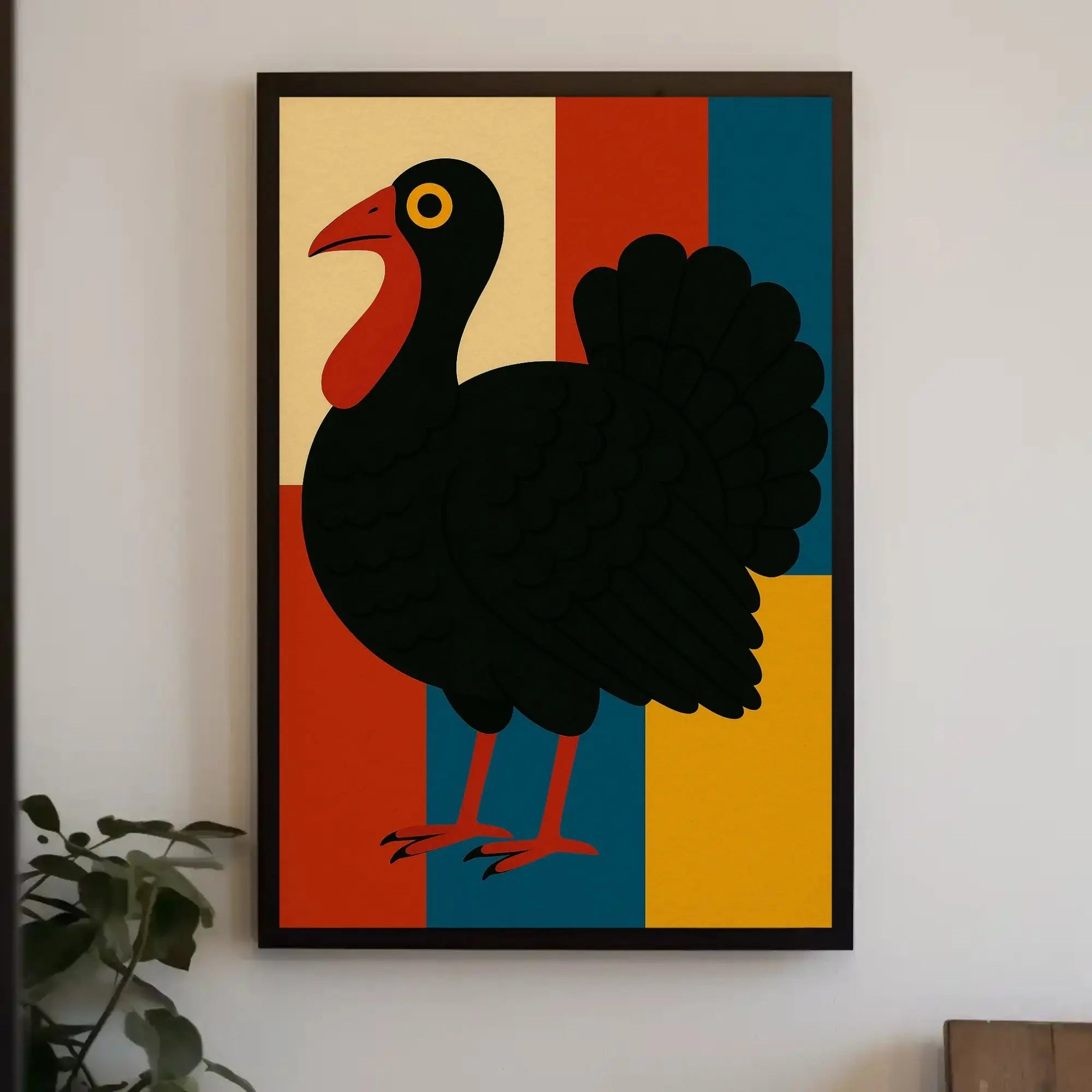 Colorful Turkey Art Celebrates Autumn and Harvest Animal Poster PosterGoat