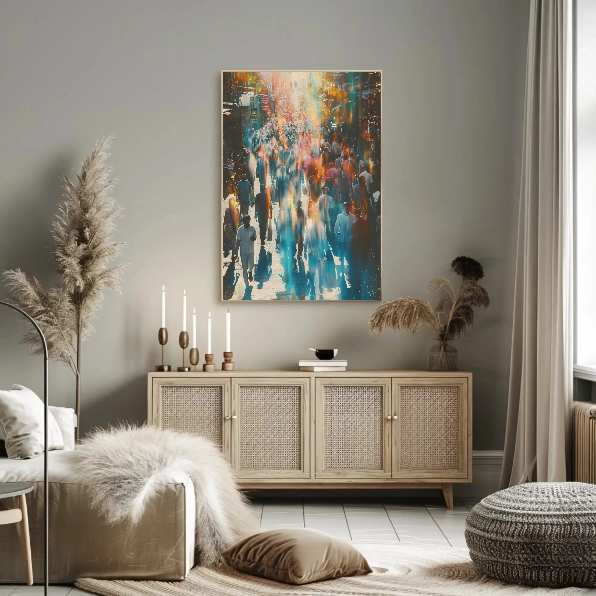 Colorful Urban Energy Street Scene Artistic Poster PosterGoat