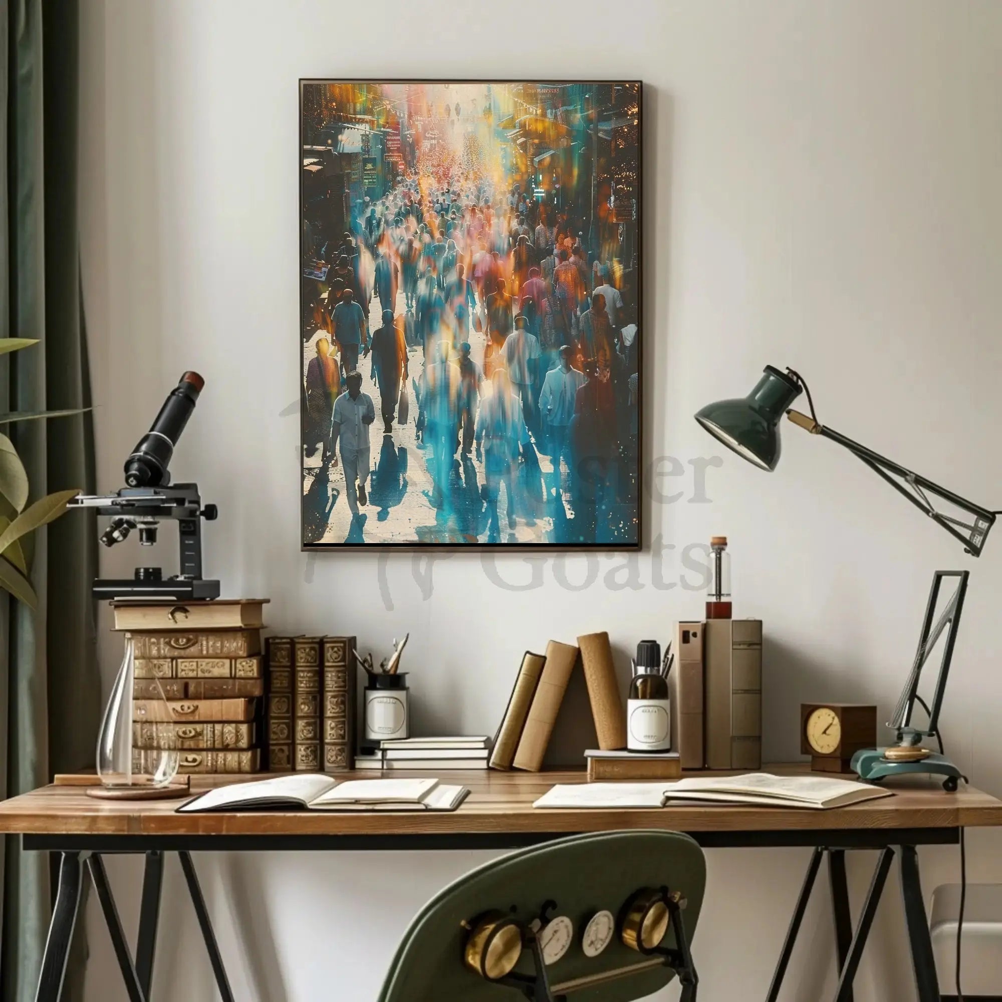 Colorful Urban Energy Street Scene Artistic Poster PosterGoat